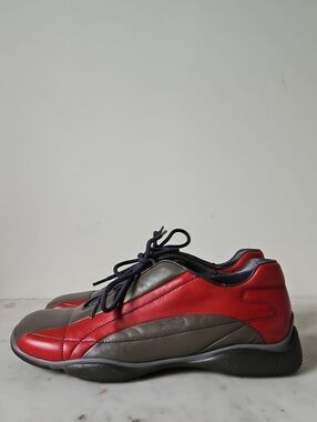 PRADA: Y2k Vintage Leather Square Toe Sneakers